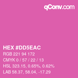 カラーコード: HEX #DD5EAC | qconv.com