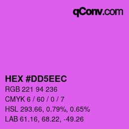 Color code: HEX #DD5EEC | qconv.com