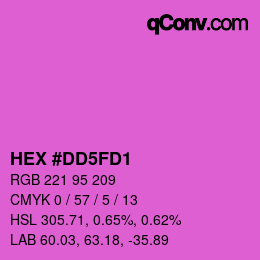 カラーコード: HEX #DD5FD1 | qconv.com