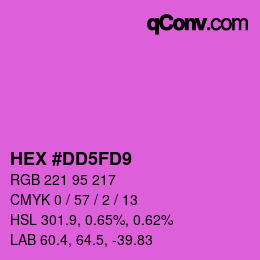 颜色代码: HEX #DD5FD9 | qconv.com