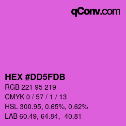 カラーコード: HEX #DD5FDB | qconv.com