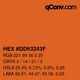 Farbcode: HEX #DD63243F | qconv.com