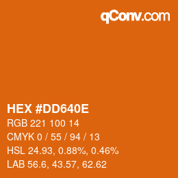 Color code: HEX #DD640E | qconv.com