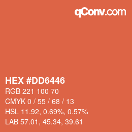 カラーコード: HEX #DD6446 | qconv.com