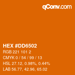 Color code: HEX #DD6502 | qconv.com
