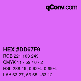 Color code: HEX #DD67F9 | qconv.com