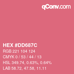 カラーコード: HEX #DD687C | qconv.com