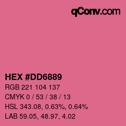 カラーコード: HEX #DD6889 | qconv.com