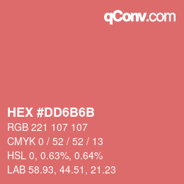 Color code: HEX #DD6B6B | qconv.com