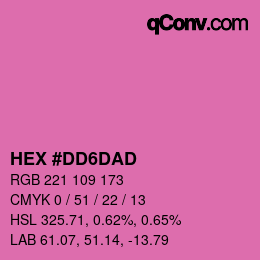 Color code: HEX #DD6DAD | qconv.com