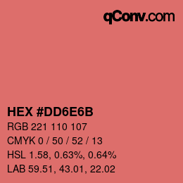 カラーコード: HEX #DD6E6B | qconv.com