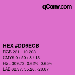 カラーコード: HEX #DD6ECB | qconv.com