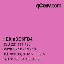 カラーコード: HEX #DD6FB4 | qconv.com