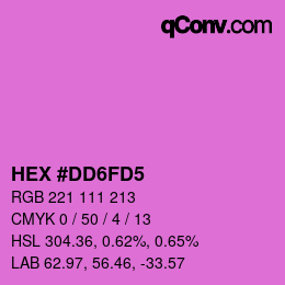 カラーコード: HEX #DD6FD5 | qconv.com