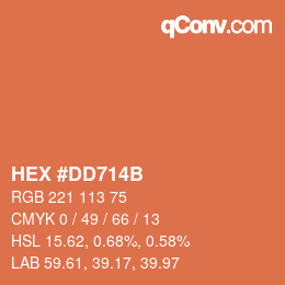 颜色代码: HEX #DD714B | qconv.com