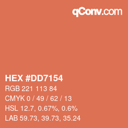 Color code: HEX #DD7154 | qconv.com