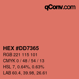 Color code: HEX #DD7365 | qconv.com