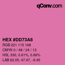 カラーコード: HEX #DD73A8 | qconv.com