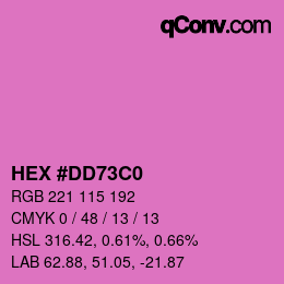 颜色代码: HEX #DD73C0 | qconv.com
