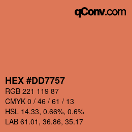 Color code: HEX #DD7757 | qconv.com