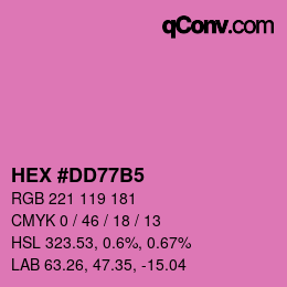 カラーコード: HEX #DD77B5 | qconv.com