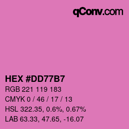 颜色代码: HEX #DD77B7 | qconv.com