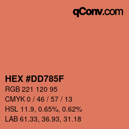 カラーコード: HEX #DD785F | qconv.com
