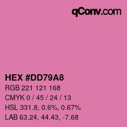 颜色代码: HEX #DD79A8 | qconv.com