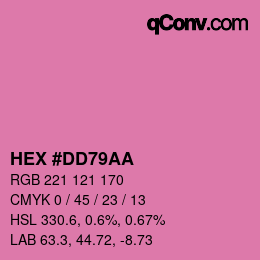 颜色代码: HEX #DD79AA | qconv.com