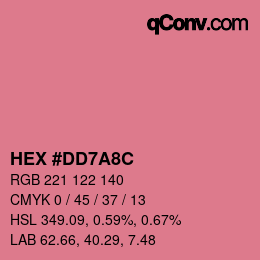 Color code: HEX #DD7A8C | qconv.com