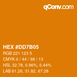 Color code: HEX #DD7B05 | qconv.com