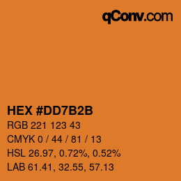 カラーコード: HEX #DD7B2B | qconv.com