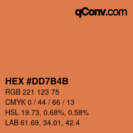 颜色代码: HEX #DD7B4B | qconv.com