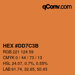 Farbcode: HEX #DD7C3B | qconv.com