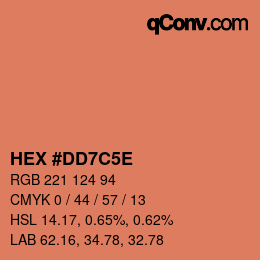 カラーコード: HEX #DD7C5E | qconv.com