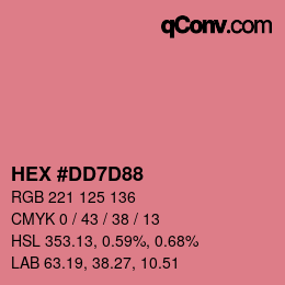 Farbcode: HEX #DD7D88 | qconv.com