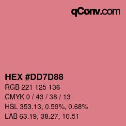 Farbcode: HEX #DD7D88 | qconv.com