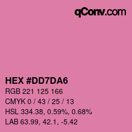 カラーコード: HEX #DD7DA6 | qconv.com