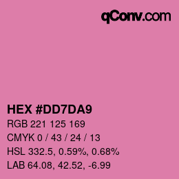 カラーコード: HEX #DD7DA9 | qconv.com