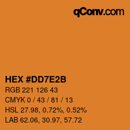 カラーコード: HEX #DD7E2B | qconv.com