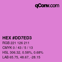 颜色代码: HEX #DD7ED3 | qconv.com