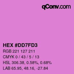 Color code: HEX #DD7FD3 | qconv.com