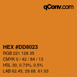 颜色代码: HEX #DD8023 | qconv.com