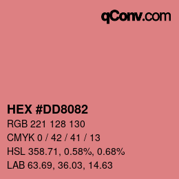 カラーコード: HEX #DD8082 | qconv.com
