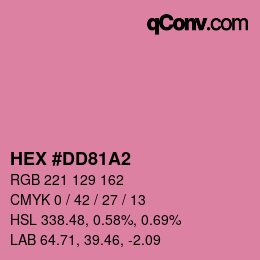 カラーコード: HEX #DD81A2 | qconv.com