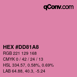 カラーコード: HEX #DD81A8 | qconv.com