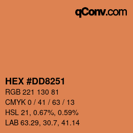 颜色代码: HEX #DD8251 | qconv.com