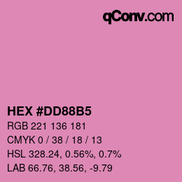 颜色代码: HEX #DD88B5 | qconv.com