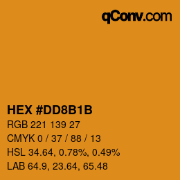 カラーコード: HEX #DD8B1B | qconv.com