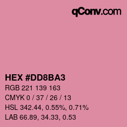 カラーコード: HEX #DD8BA3 | qconv.com